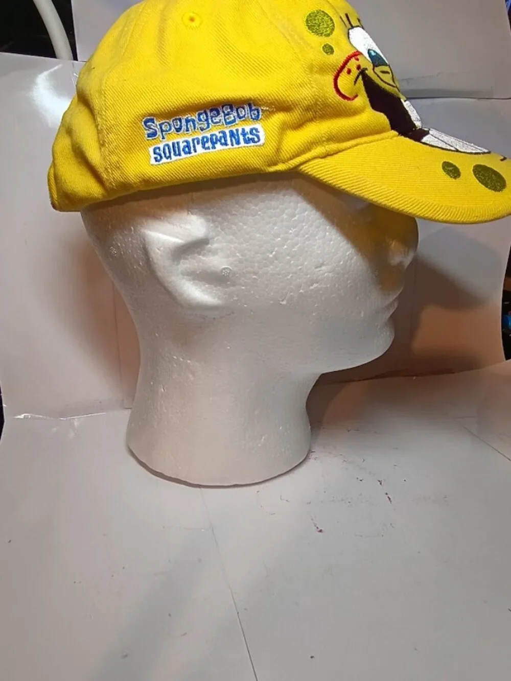 Lot of 2 Vintage Kids Hats: SpongeBob from 2007 and Spider-Man from 2003